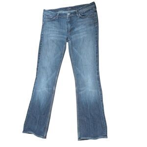 7 FOR ALL MANKIND Flynt Jeans 32 Bootcut Blue Wash Low Rise Y2K Aesthetic